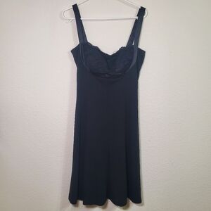 White House Black Market NWT Black Lace Front Sleeveless Womens Midi Dress 10